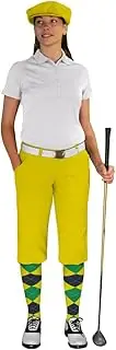 [Golf Knickers] Ladies Select A Style Golf Knicker Outfit - Matching Golf Cap - Yellow