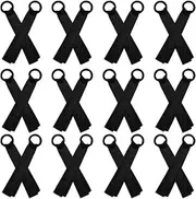 [Kisangel] Cheerleading Ball Pom Pom Tags Sport Pom Pom Strap Cheer Accessories for Cheer Bag Accessories Cheer Bag Tags Cheering Prop Pompoms Strap Name Lanyard Black Polyester