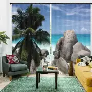 Beach Romantic Wallpaper 3D Blockout Photo Print Curtain Fabric Curtains Window