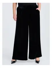[Taking Shape] Velvet Wide Leg Evening Pant in Black
