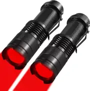 2-Piece Red LED Flashlight Powerful Single Mode for Astronomy Aviation