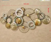 Golden Circles Metal Wall Art - Décor Lounge, Family Room or Feature Wall