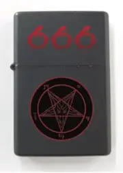 Pentagram Secret Occult Satanic Baphomet Zodiac Devil Black Magic 666 Lighter 13