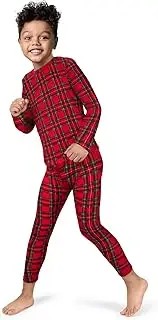 [ROCKY] Thermal Underwear for Boys (Thermal Long Johns Set) Shirt & Pants, Base Layer w/Leggings/Bottoms Ski/Extreme Cold (Red Plaid - Small)