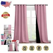 Noise Reducing Blackout Drapes – Elegant Crystal Pink, Complete Window Coverage