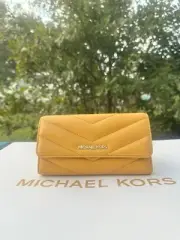 Michael Kors Jet Set Large Wallet Quilted Golden Rod