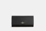 COACH Tri-Fold Slim Wallet NWT - C5966 - Brown/Black