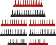 8-Piece SAE & Metric Socket Organizer Tray Set for Efficient Tool Storage