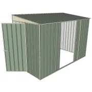 Build-a-Shed 1.5 x 3 x 2m Double Sliding Side Door Skillion Shed - Green