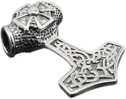 [Generic] Genuine S925 Silver Thors Hammer Mjolnir pendant ~ Viking Jewelry with Odin marks ~ Thor's Hammer Pendant ~ Mens Jewelry ✬✬✬By Fantasy World✬✬✬, Sterling Silver, No Gemstone