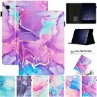For Samsung Galaxy Tab A A7 A8 A9+ Plus S6 Lite Marble Leather Stand Case Cover
