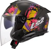 LS2 OF618 Verso II Wingz, open face helmet , color: Black/Yellow/Pink , size: M