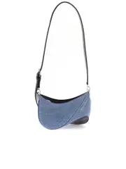 Mugler Denim Spiral Curve Shoulder Bag