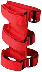 Black Red Roll Bar Upgraded version Fire Extinguisher Holder Car Styling For Jeep Wrangler TJ YJ JK CJ Nylon Straps - (Color Name: Red)