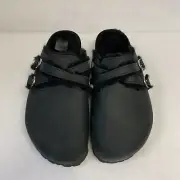 Birkenstock New w/ Box Blair Shearling Black Oiled Leather Narrow - Select Size