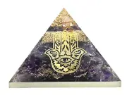 Amethyst Orgone Pyramid - Big Hamsa