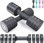 Adjustable Dumbbells Hand Weights Set: 1 Pair 2 4 6 8 10 Lbs Fast Adjust Dumbbe