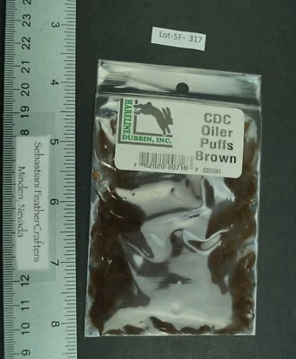 One Pack Hareline Brown CDC Oiler Puffs Lot-SF 317