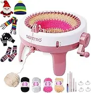 Sentro Knitting Machine, 48 Needles Smart Knitting Crochet Machine with Row Counter for Adults and Beginners, Automatic Circular Weaving Spinning Knitting Loom Machine Kit for Hat,Socks,Scarves,Gloves