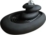 Tabletop Water Fountain Ceramic Zen Dry Mountain Water Flow Water Device Desktop Fountain Decoration Living Room Lucky Humidifier Home Home Decoration Office Relaxation Meditation Fountain