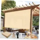90% Outdoor Sun Shade Cloth, 10'×10' Pergola Shade Cover 1 0 X 1 0 FT Wheat