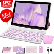 10" 2-in-1 Android 14 Tablet, 8+64GB, Keyboard, Mouse, Stylus, FHD, Pink