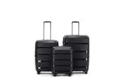 3pc Tosca Comet 4-Wheeled Suitcase Luggage Travel Bag Set S M L - Black