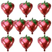 10Pcs Strawberry Balloons Sweet Strawberry Foil Mylar Balloons for Girls8323