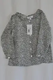 C De C By Cordelia De Castellane Blouse Top Colleret Beige Leo Print choose Size