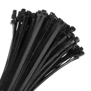 200pcs 14" 53 Lbs Cable Zip Ties Self-Locking Long Nylon 5/16", Black
