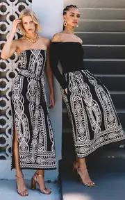 [Cara Cara] Imani Knit-Crepe Off-The-Shoulder Midi Dress