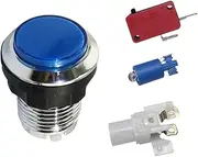 Arcade Machine Game Console Push Button | Small Round Button for Arcade Machine - Built-in Bulb Game Supplies for Internet Cafe, Bedroom, Living Room
