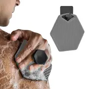 Polygon Silicone Bath Brush Exfoliating Body Scrubber Shower Tool - Grey