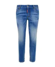 stonewashed crop-leg jeans IT40 Blue