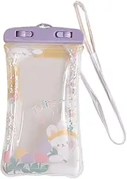 Generic Waterproof Phone Bag, Phone Protector for Diving, Canoeing, Water Park, Beach, Purple