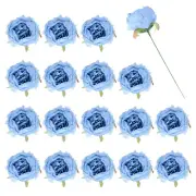 25Pcs Peonies Artificial Flowers, Fake Peony Flowers with Stems, Sky Blue