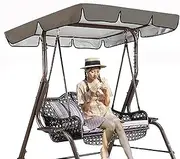 Garden Swing Canopy Replacement, Waterproof Swing Canopy Outdoor Cover,UV Protection Patio Hammock Cover Swing Chair Top Cover Roof for Garden,Green,1