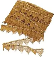KALLORY Braided Fringe Trim Sequin Lace Ribbon for Clothing Curtains DIY Crafts Premium Decorative Trim for Fashion and Home Decor