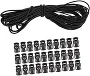 NUOBESTY Elastic Ropes for Bracelets Elastic Band Round Rope DIY Clothing Luggage Accessories Plastic Spring Buckle Set