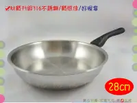 在飛比找Yahoo!奇摩拍賣優惠-可加購鍋蓋 台灣製 潔豹華麗316複合金平底鍋28cm 無捲