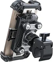 JOYROOM Motorcycle Phone Mount, [Dual Vibration Dampener] Phone Holder for Motorcycle Handlebar Phone Bike Mount, Motorcycle Accessories for iPhone Samsung Android All 4.7-7" Phones