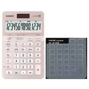 Casio Calculator JS-40B + Calculator Keyskin Set, JS-40B Pink