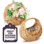 Picnic Baskets 2Pcs Small Wicker Basket with Handle - Empty Gift Basket Ratta...