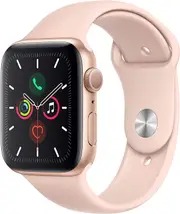 Apple Watch Series 5 (GPS, 44MM) - Space Gray Aluminum Case with Black Sport Band (Renewed) Gold Aluminum Case 40mm Pink Sand Sport Band