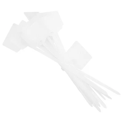 100Pcs Waterproof Shipping Tags 4.72"x0.12" Nylon Writable Hanging Tags White