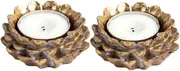 Retro Resin Pinecone Candle Cup Ornament Christmas Birthday Cone Decoration Party Decorati Pine Z0z6 Candle