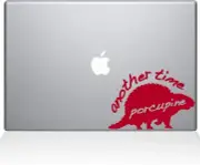 The Decal Guru Another Time Porcupine Vinyl Sticker, 15" Macbook Pro - Red