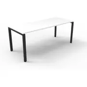 RAPIDLINE DELUXE PROFILE LEG WORKSTATION Single Sided No Screen 1 Person W1800 x D750 x H730mm Natural White/Black