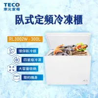在飛比找momo購物網優惠-【TECO 東元】300公升 上掀式臥式冷凍櫃(RL3002