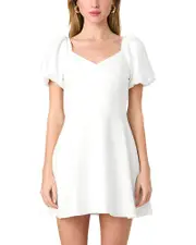 French Connection Whisper Puffed Sleeve Mini Dress